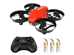 A20 Mini Drone, Helicóptero de control remoto para niños (Duración de la batería: 6 min - Rojo)
