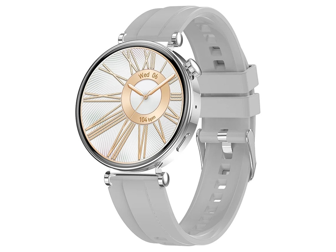 Reloj inteligente para mujer con llamadas Bluetooth, pantalla AMOLED de 1,32 pulgadas, múltiples modos deportivos y diseño moderno, gris Bestvite