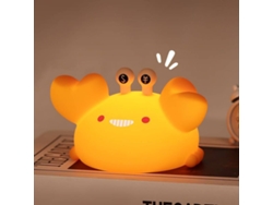 Lámpara de noche con diseño de cangrejo, diseño de animal, de silicona suave y segura, para guardería infantil (amarilla)