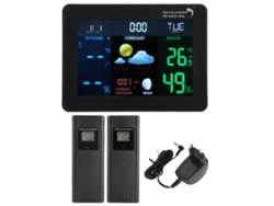 Reloj despertador de interior con termómetro, higrómetro, calendario, fases lunares, 230-240 V, UE