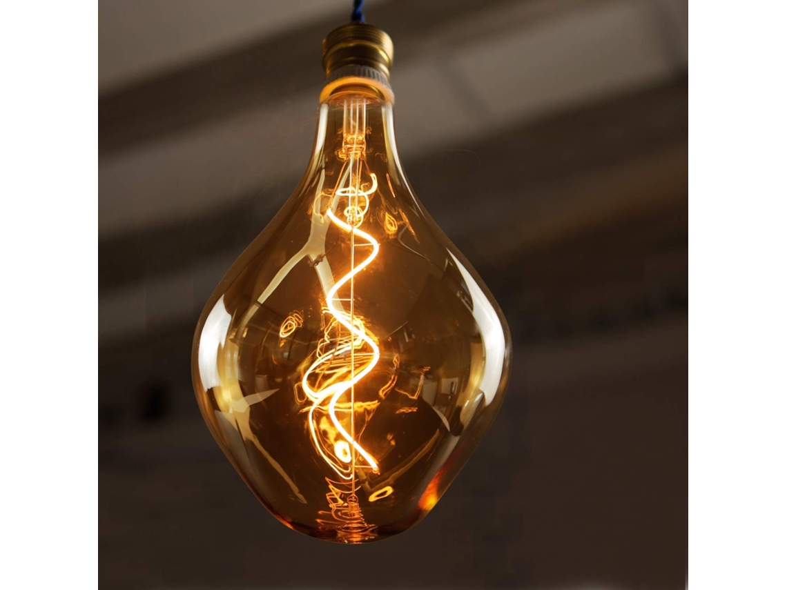 bombilla LED grande E27 de 3 W, incandescente irregular con forma inusual, luz blanca cálida de 2200 K, no regulable, ZMH