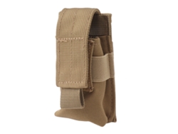 Bolsa de nailon impermeable para colgar linternas, exquisita bolsa para accesorios de linterna para actividades al aire libre, color caqui.