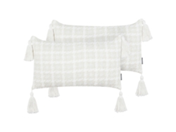Juego de cojines decorativos BELIANI Douris de Poliéster Beige 30x60x12