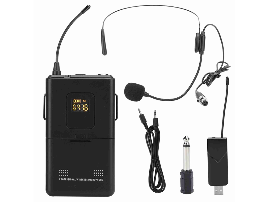Microfone Headset Uhf Com Transmissor Sem Fio Para Ensino Karaokê E Apresentações 50m