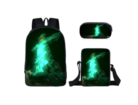 KOHREE Mochila escolar para estudiantes de Minecraft, juego de tres piezas