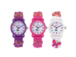 Reloj infantil GOKOCO con mariposa 3D de silicona, modelo 2025