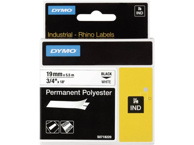 Rollo de Cinta Adhesiva DYMO 19mm RHINO Permanent Polyester D1