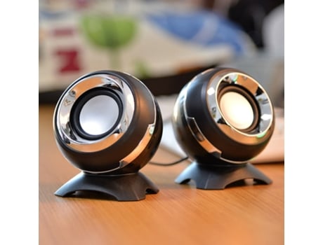 Mini Ordenador Altavoces de Graves Estéreo Teléfono Portátil Altavoz de Escritorio SLOWMOOSE (Negro Plata).