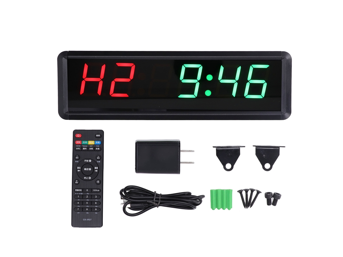 Reloj Temporizador Para Gimnasio Con Control Remoto Led De 1.8 Pulgadas, Enchufe Estadounidense De 100-240 V Para Entrenamiento.
