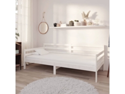 Sofá Cama Con Colchón Madera De Pino Maciza Blanco 90x200 Cm