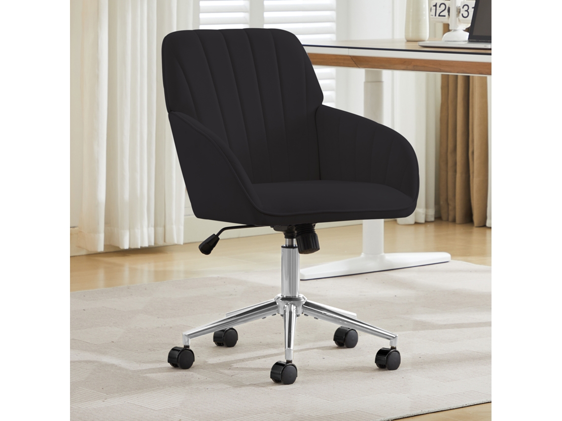 Silla De Oficina Giratoria Con Altura Regulable, Respaldo Ergonómico, Color Negro.