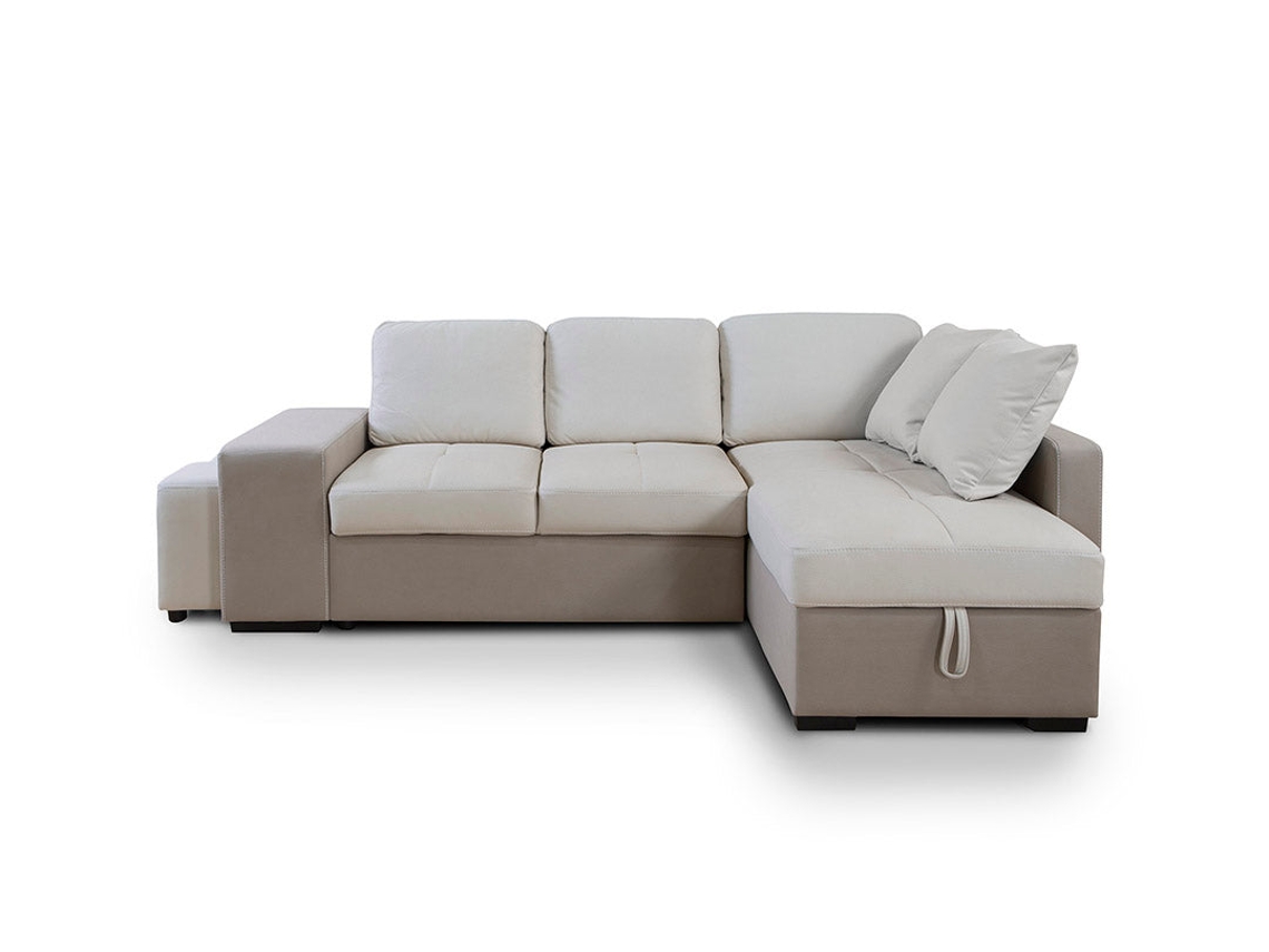 Sofa Cama Chaise Longue Stacy 250cm Beige, Chaise Derecho SALDOSYSTOCKS