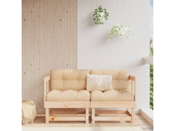 Sofás De Esquina De Jardín | Sofá De Exterior 2 Uds Madera Maciza De Pino Wsd691355