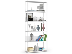 Estantería Loft 80 Cm Akord Metálica Blanca Con 6 Estantes En Blanco 80x32x191 Cm