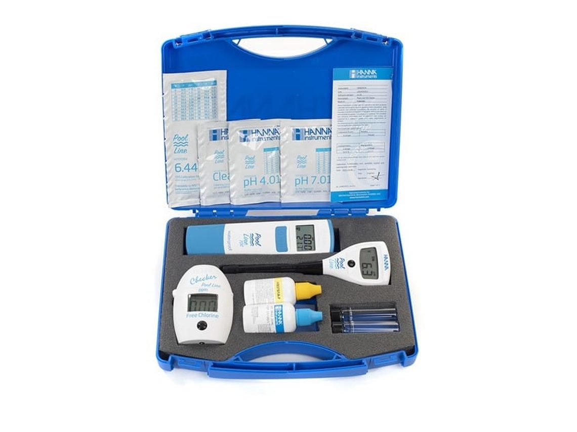 Medición integral de cloro, pH, temperatura y salinidad en piscinas salinas con Maletecsal - Rendimiento óptimo - pH, más cloro libre, más dióxido total (sal), más temperatura
