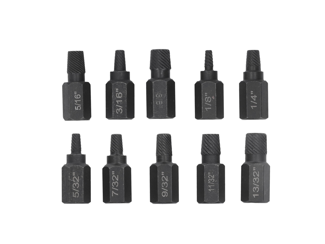 Juego De 10 Extractores De Tornillos Dañados Para Tuercas Y Pernos.