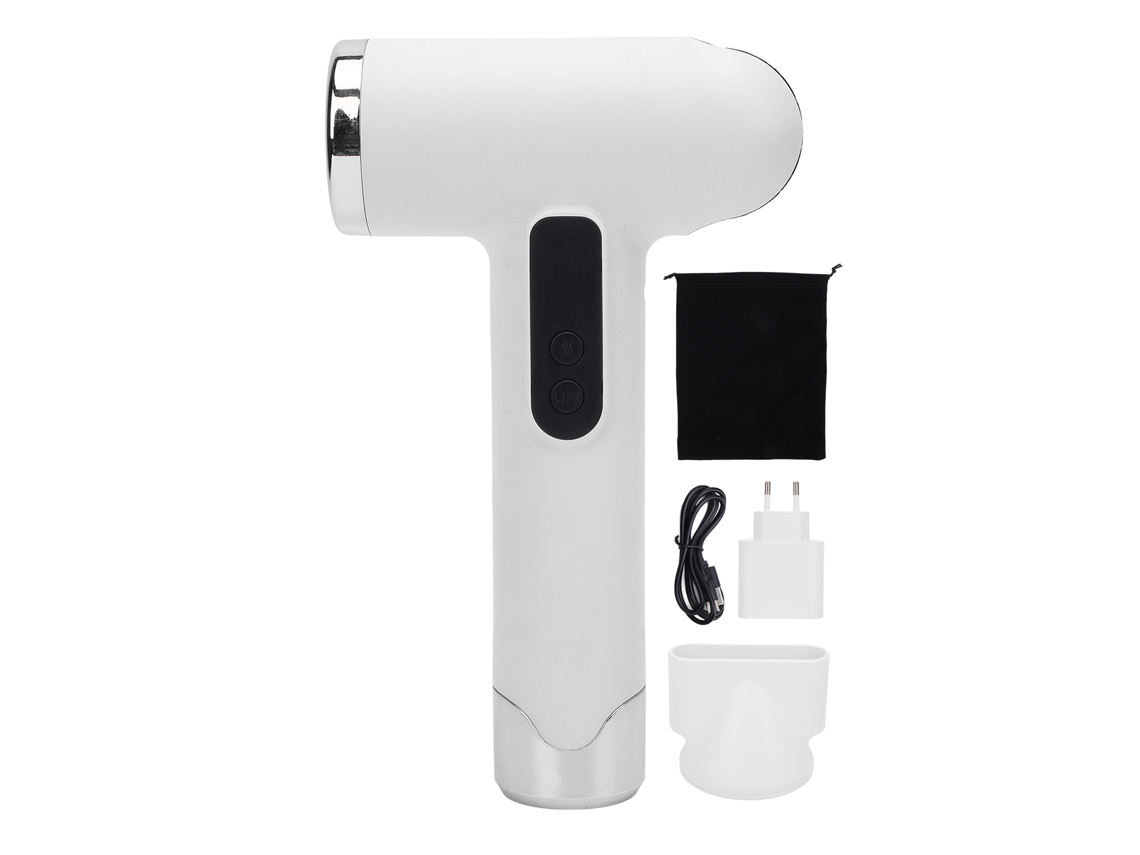 Secador De Pelo Inalámbrico Portátil De 100000 Rpm Y 200 W, Recargable Por Usb, Con Batería De 15000 Mah, Bajo Nivel De Ruido, Color Blanco Y Enchufe Europeo.