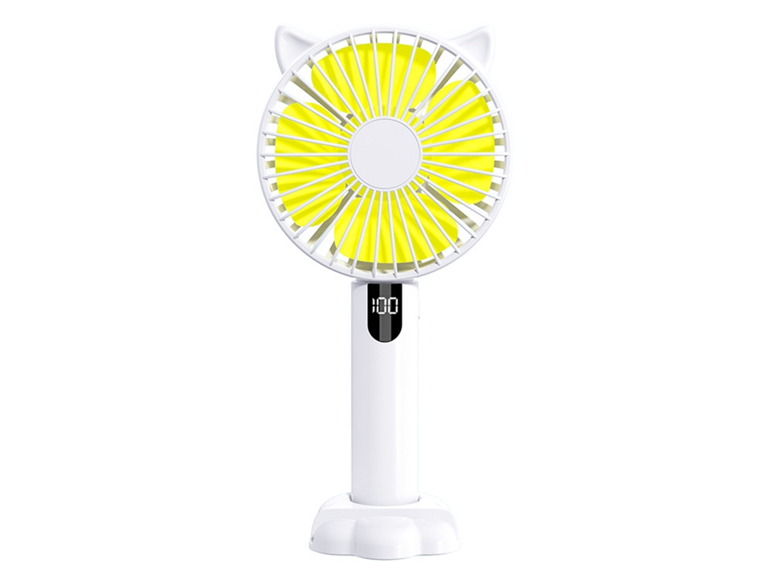 2026 Store-ventilador Usb Portátil De 4 Aspas 5 Velocidades Cargable Con Luz Nocturna Y Soporte Para Teléfono