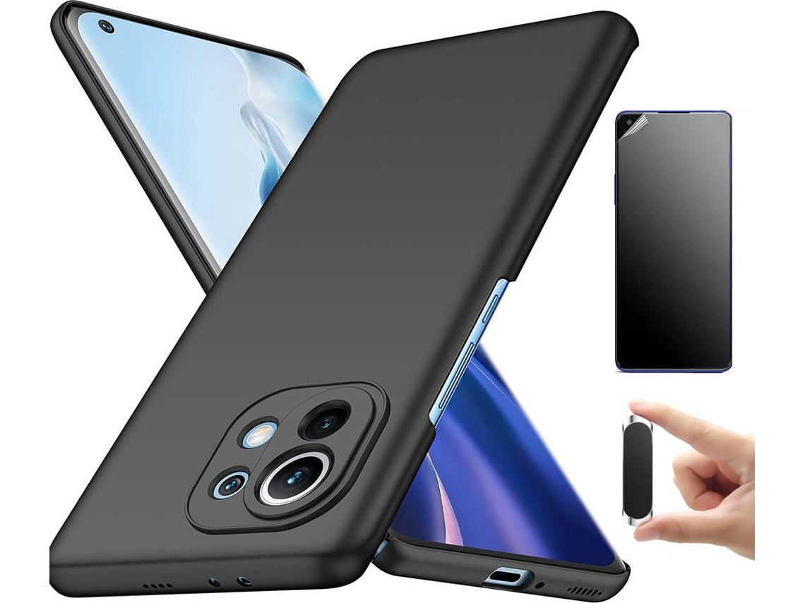 Kit Carcasa, Protector y Soporte Xiaomi Mi 11I 5G Ultimatte Turtleshell Negro