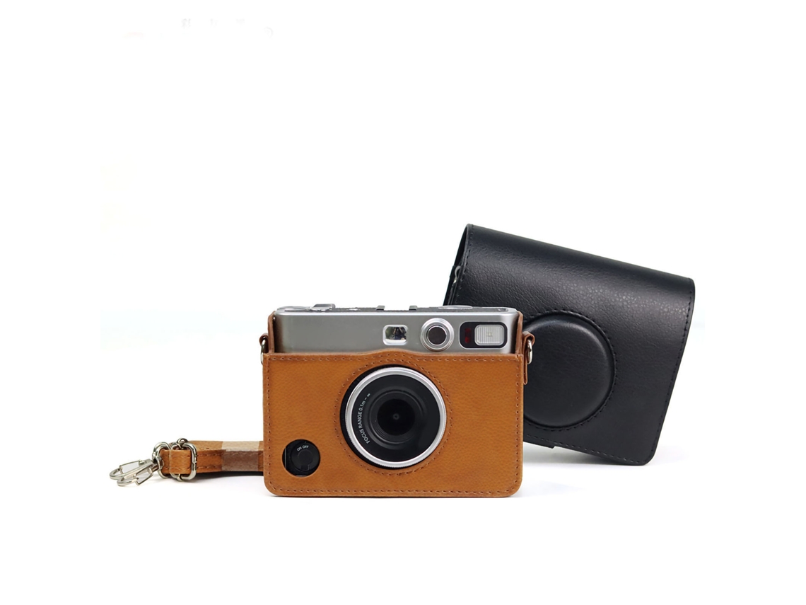 Bolsa De Cámara De Cuero Pu Retro Estuche Para Cámara Digital Instax Mini Marrón