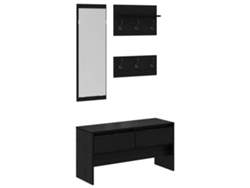 Maison Exclusive - Conjunto De Muebles De Recibidor Con Cajón 4 Pcs Roble Negro
