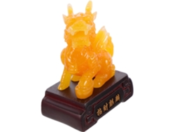 Figura Kylin Resina Amarilla Plana Ligera Decoración Indeformable Ideal Oficina Hogar Padre Base Mesa Día