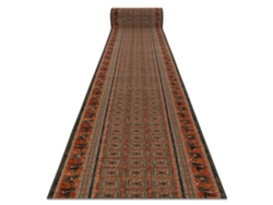 Alfombra De Pasillo Lana Kashqai 4301/501 Oriental, Marco Verde / Terracota 67cm