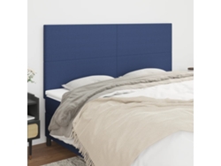 Pack 4 Uds Cabeceroscabecero De Camapanel De Cabecera De Tela Azul 90x5x78/88 Cm