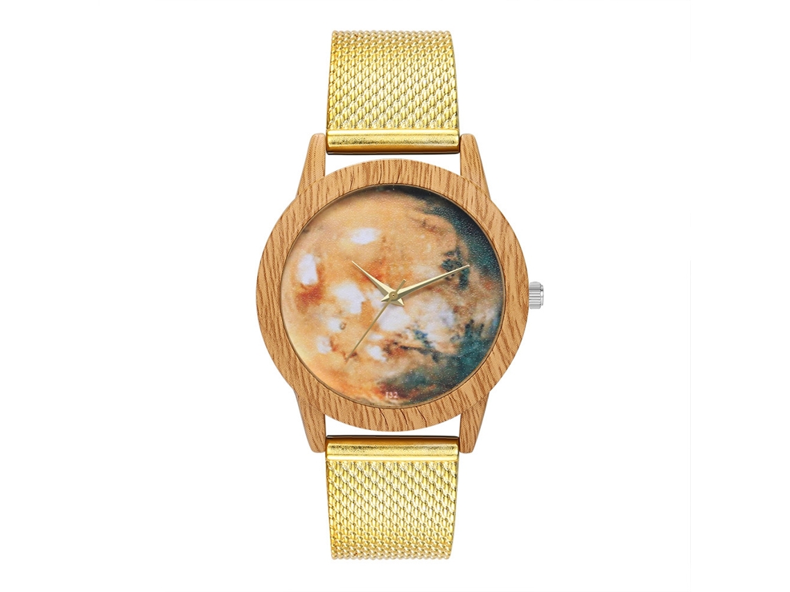 Reloj De Cuarzo Unisex Con Correa De Silicona Casual Y De Negocios Dorado