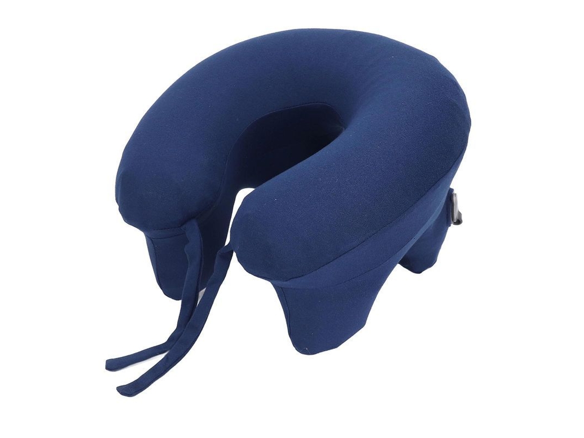 Travesseiro cervical inflável em formato de U Fasst para viagens e escritório, com tecido de seda de leite e design ergonômico.