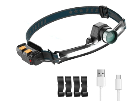 Linterna frontal recargable, linterna frontal superbrillante de 1200 lúmenes, duración de batería de 30 horas, con sensor de movimiento, 7 modos de...