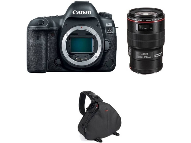 Kit Cámara CANON EOS 5D Mark IV + EF 100mm f/2.8L Macro IS USM + Bolsa (Full-Frame)