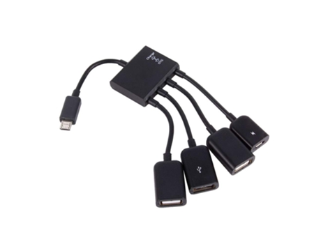 Cabo Adaptador Micro Usb de 4 Portas Cabo Adaptador de Hub Otg para Tablet Smartphone Android