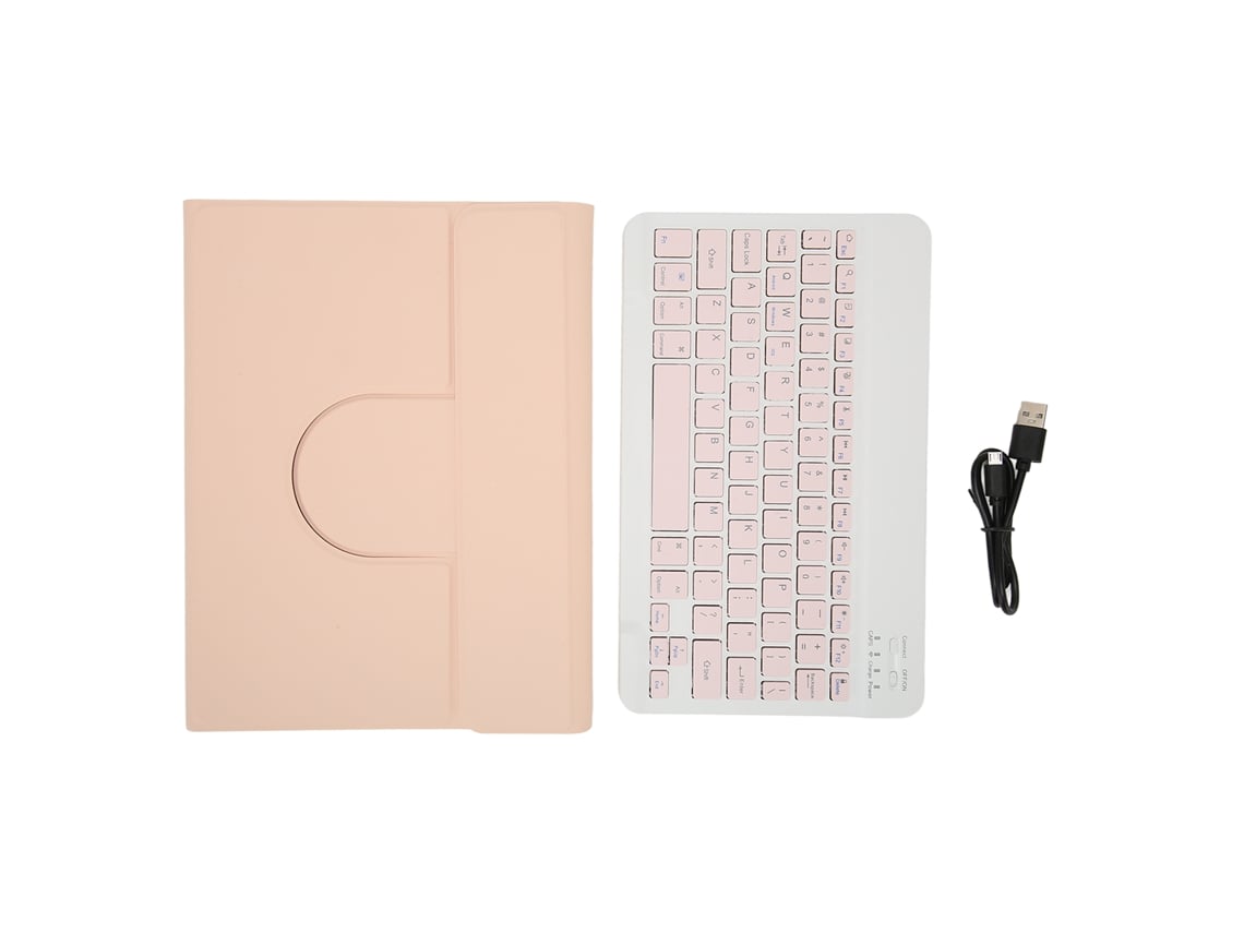 Capa Com Teclado E Suporte Para Caneta Para Tablet Ios 10.2 Polegadas 7ª/8ª/9ª Geração Rosa