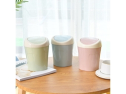 Papelera pequeña plástica mini para mesa, cesto con tapa abatible para casa/oficina/cocina/dormitorio/baño KOFIHETY