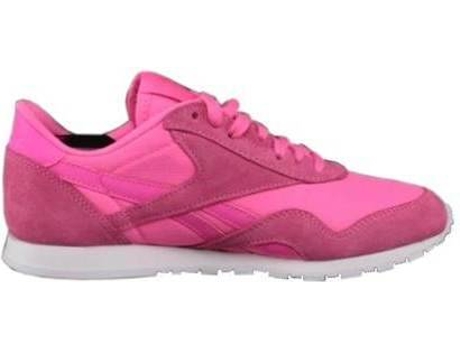 Zapatillas REEBOK CL Nylon Slim Metal Mujer (37 - Rosa y Blanco)