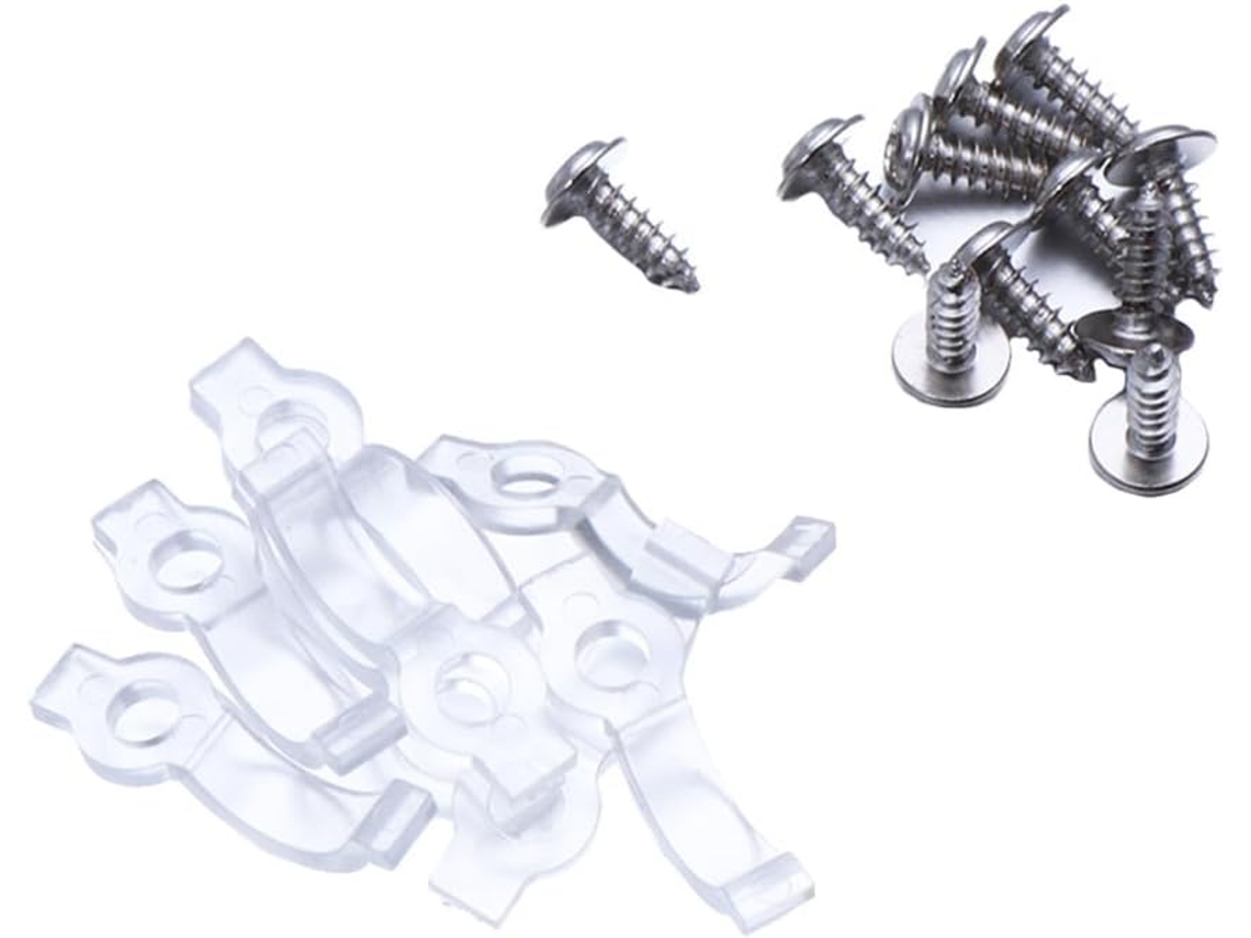 100 Soportes De Montaje Para Tiras Led, Tornillos Y Clips, Transparentes.
