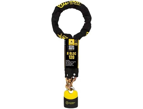 Auvray Kbl120auv10 Candado para moto largo de cadena 1200 mm color amarillo bicicleta 10
