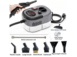 Limpiador a vapor de alta temperatura y alta presión con ajuste de 6 velocidades, apto para limpieza de cocina y coche (gris)