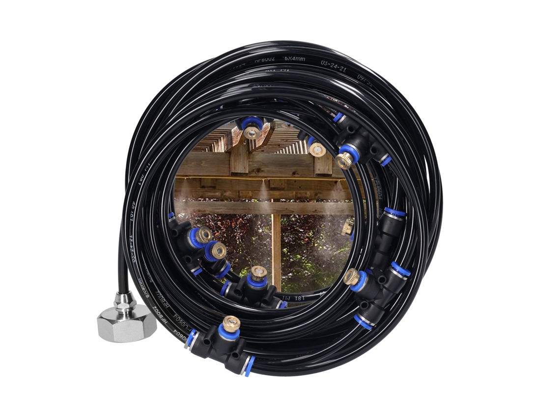 Kit De Nebulización Para Jardín Y Patio Con Sistema De Enfriamiento, 8m/10m/18m/23m, Aspersor De Agua Para Exteriores De 1/2".