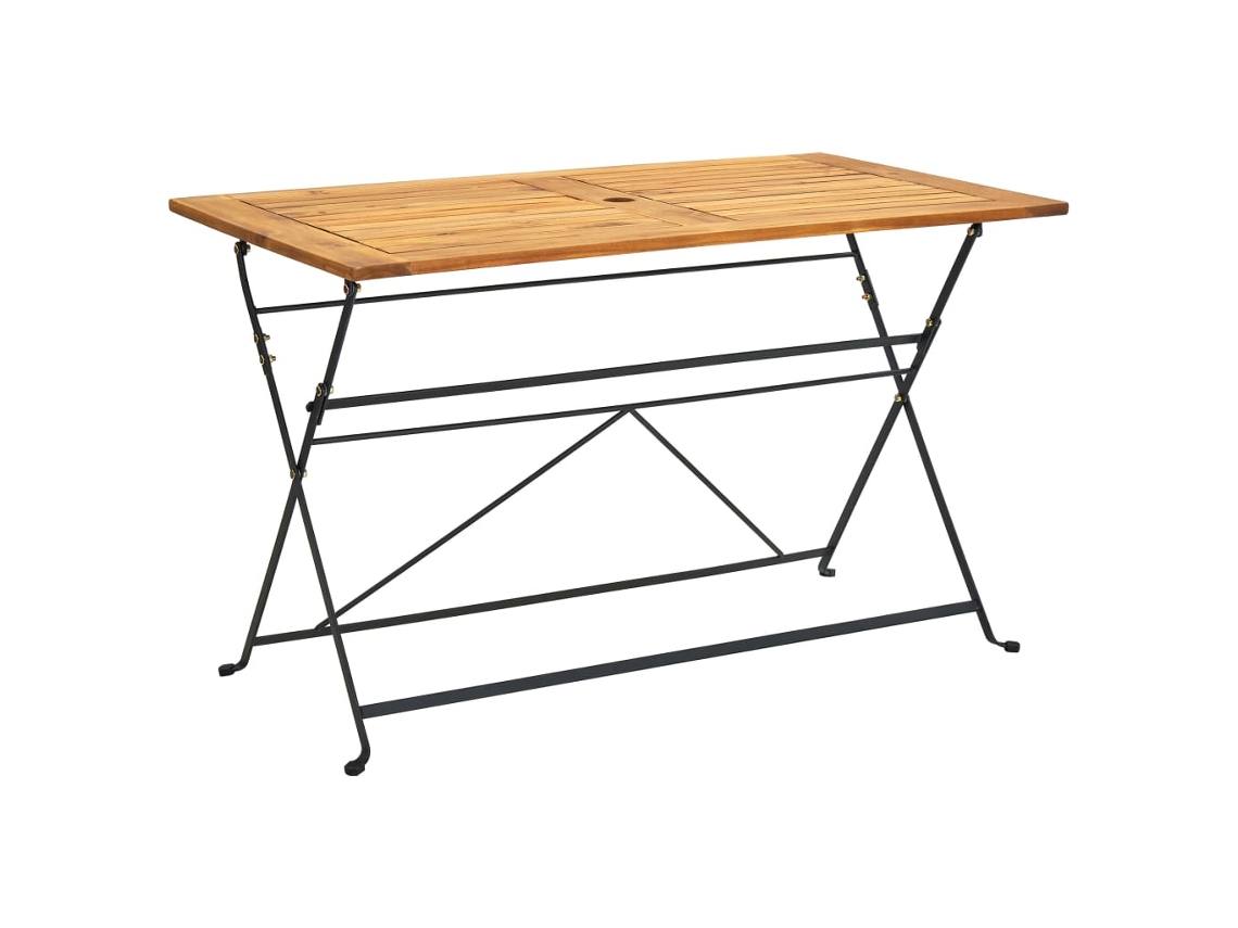 Mesa de jardín LOVELY HOME plegable de madera de acacia maciza (120 x 70 x 74 cm)