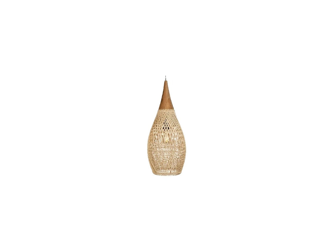 Lámpara colgante, elegante diseño de mimbre, versátil para diversos ambientes, 35x70cm, bombilla no incluida (OEM)