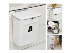 MEOIRUERY Cubo de Compostaje para Cocina, 9L, para Encimera o Bajo Fregadero, Cubo Pequeño con Tapa para Baño/Dormitorio, Gris