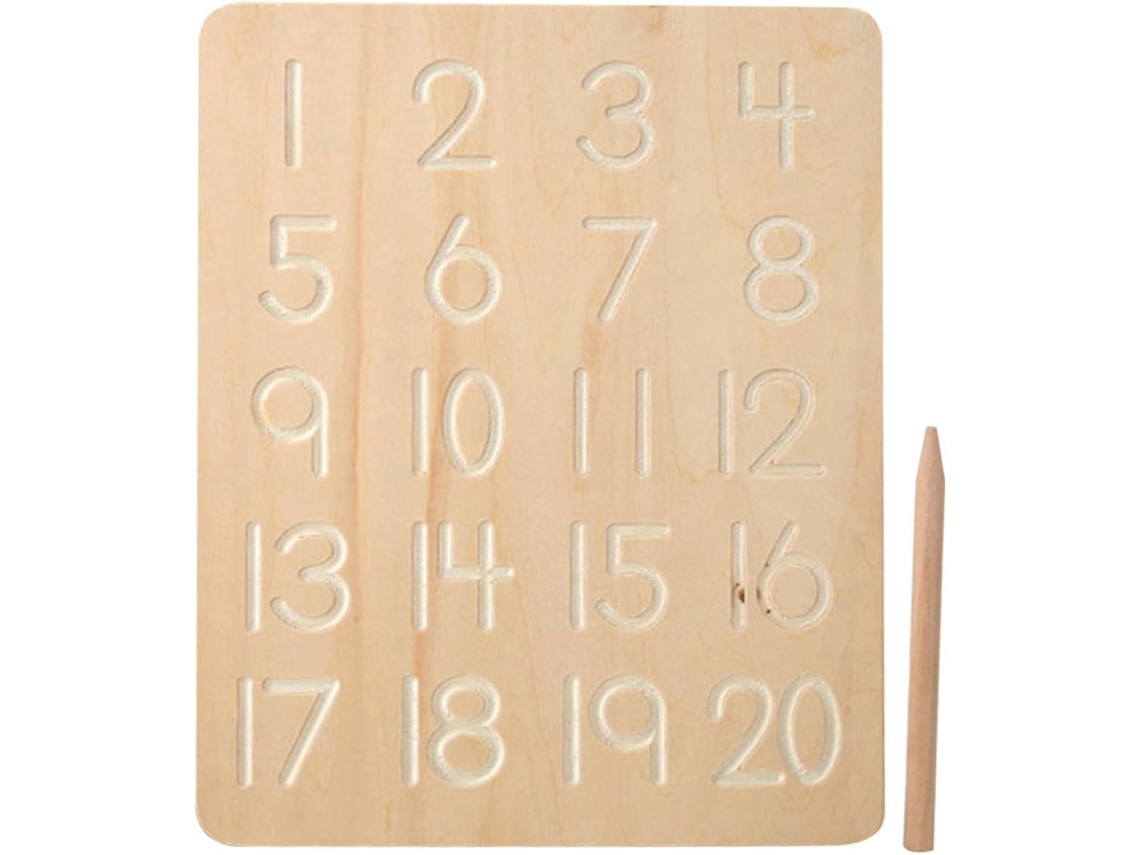Tablero De Madera De Doble Cara Para Trazar El Alfabeto Y Los Números