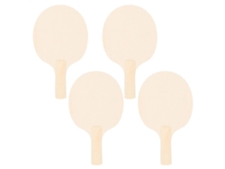 Kit 4 Palas Tenis Mesa Blanco Montar Sin Pintura Niños Adultos Ideal Pintar Manualidades
