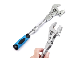 Llave Inglesa Ajustable Con Cabezal Flexible Giratorio De 180°, Multifuncional Para Reparaciones Domésticas, 10 Pulgadas.