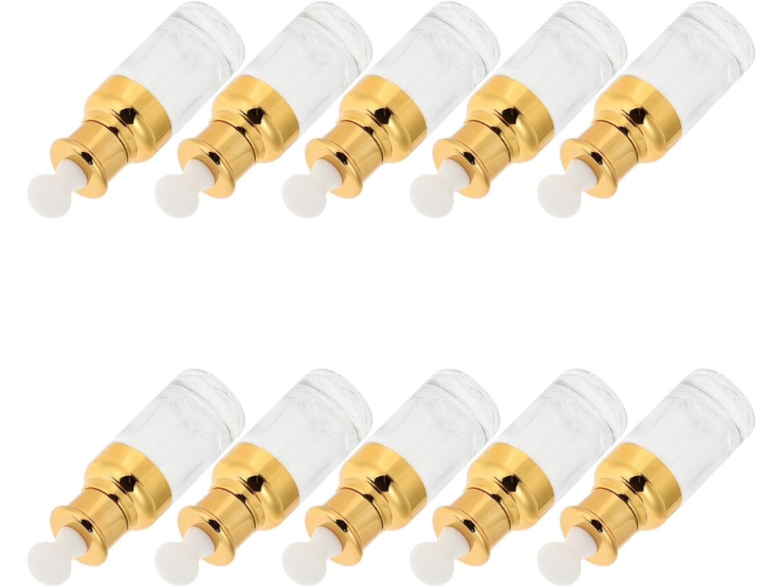 Frascos De Vidro Sintético De 50ml Para Óleos Essenciais, Pacote Com 10 Unidades E Tampas.