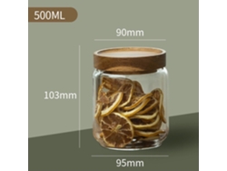 (500 Ml) Recipiente De Vidrio Para Alimentos Con Tapa Sellada, Frasco De Vidrio De Estilo Posmoderno Clásico