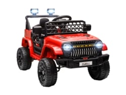 Carrinho Elétrico Infantil 12v Controle Velocidade Ajustável Usb Faróis Vermelho