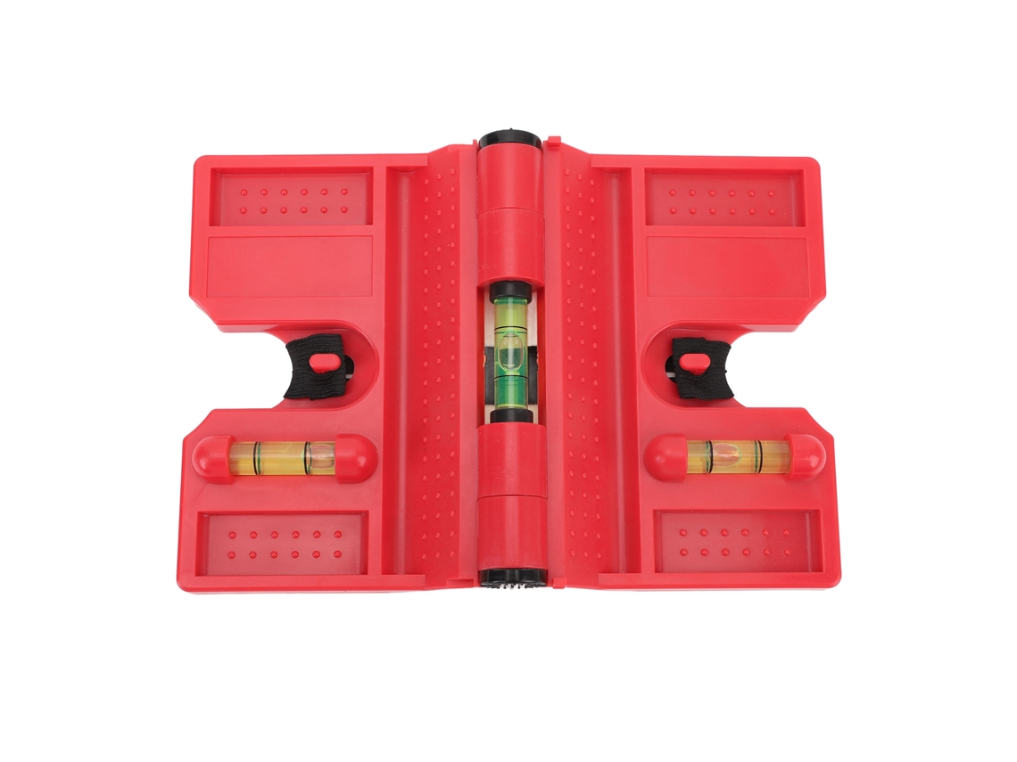 Nivel Magnético Profesional Para Postes Con 3 Tubos Plegables, Alta Precisión Para Postes, Tuberías, Barandillas, Placas, Color Rojo.